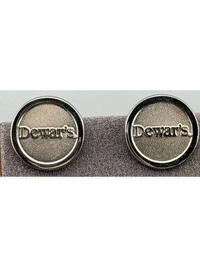 Vintage Cuff Links Sterling Silver Dewar’s Logo Advertising Barware 11g